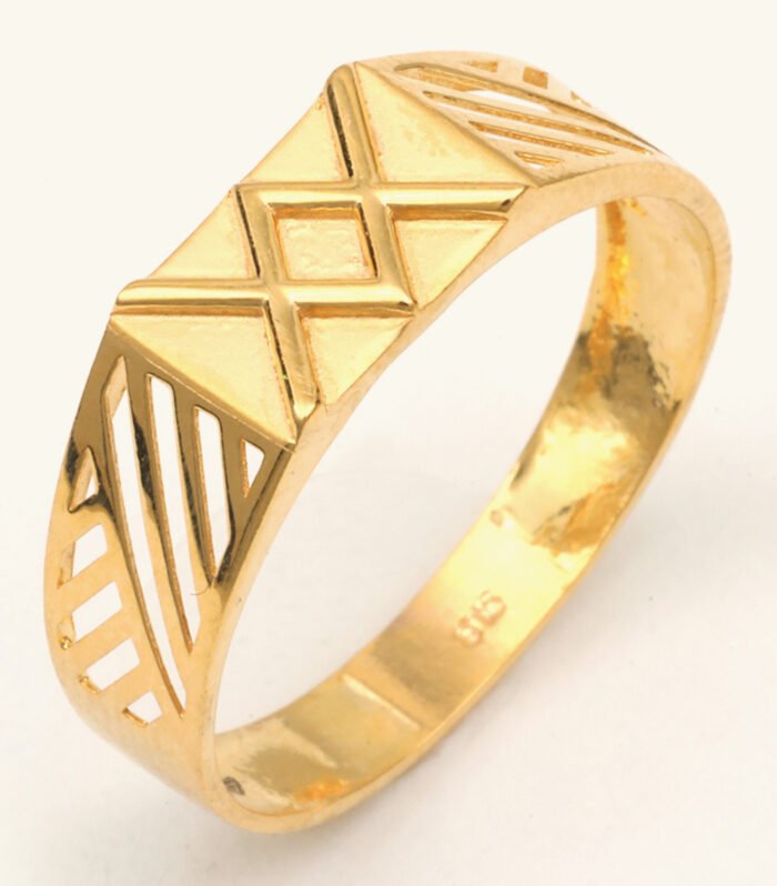 22ct Gold Gents Geometric Cocktail Ring — Paper Cast, HUID Hallmarked