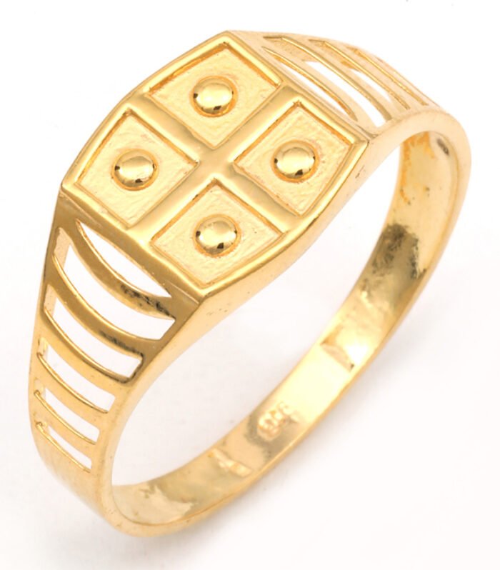 22ct Gold Gents Royal Embossed Ring — Paper Cast, HUID Hallmarked