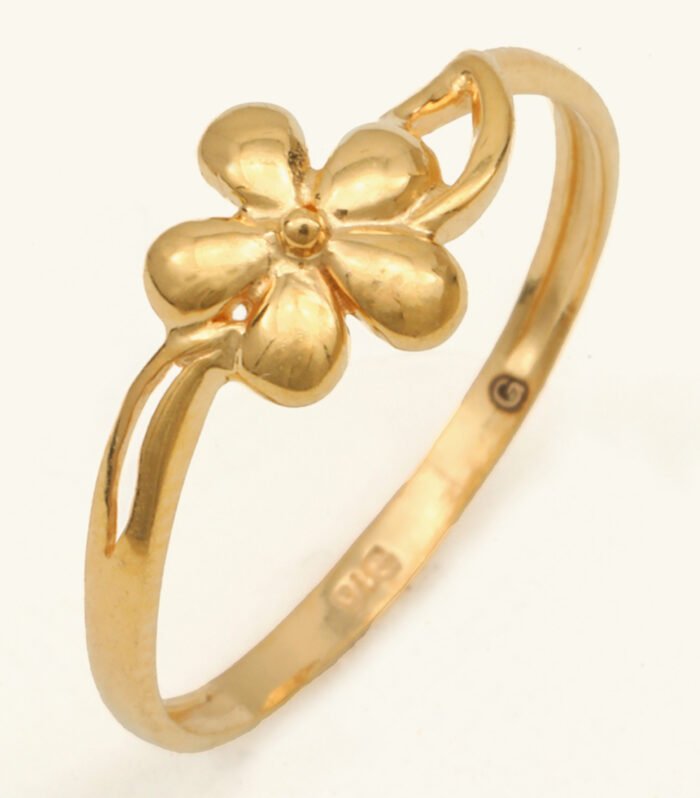 22ct Gold Ladies Rose Petal Cluster Ring — Romantic Paper Cast, HUID Hallmarked