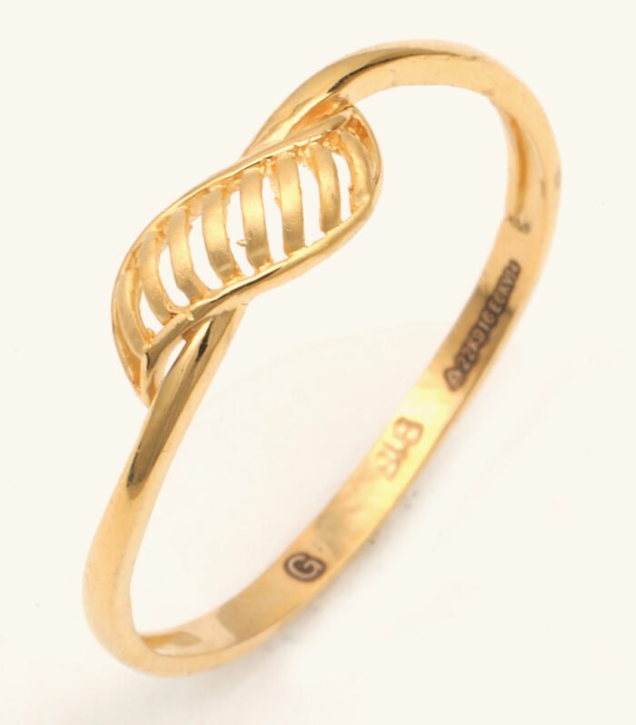 22ct Gold Ladies Antique Finish Paper Cast Ring — Vintage Look, HUID Hallmarked
