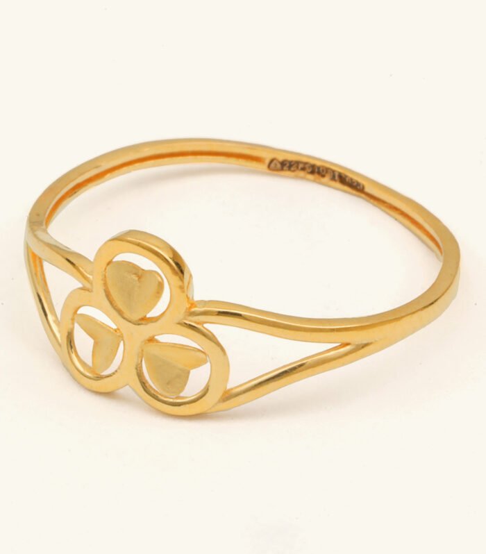 22ct Gold Ladies Open Cuff Ring — Adjustable Paper Cast, HUID Hallmarked
