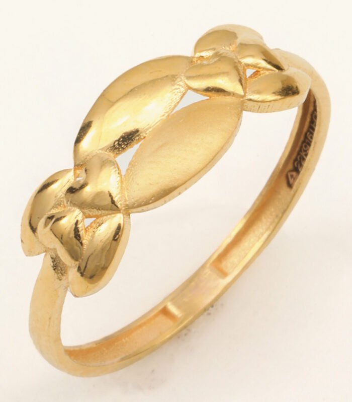 22ct Gold Ladies Meenakari-Style Paper Cast Ring — Colourful Heritage, HUID Hallmarked