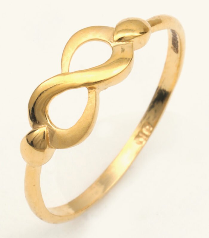 22ct Gold Ladies Crescent Moon Paper Cast Ring — Celestial Elegance, HUID Hallmarked